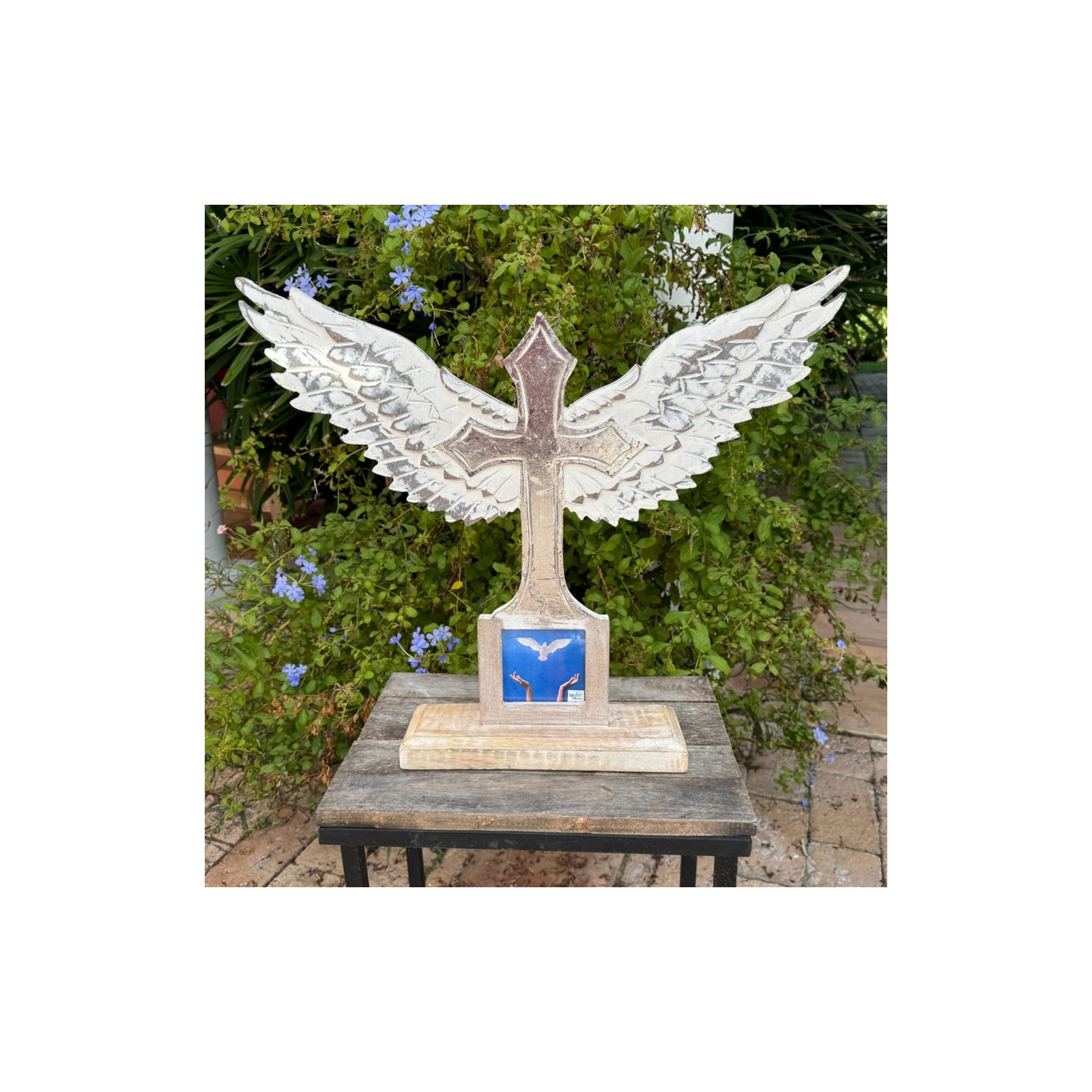 Memorial Angel Wings/Cross with Photo Frame 4x4 in